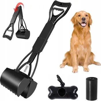 toaleta pro psa Skládací lopatka na psí exkrementy, 80 cm, opakovaně použitelná