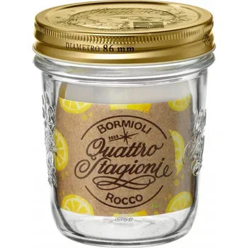 Sklenice Zavařovací Sklenice Bormioli Rocco Quattro Stagioni 320 ml se zlatým víčkem