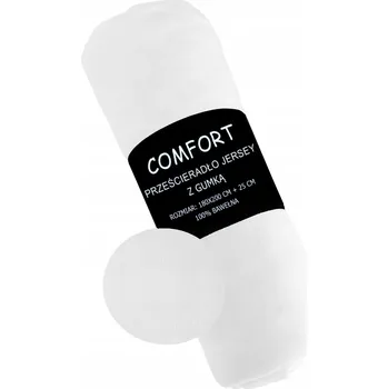 Prostěradlo PROSTĚRADLO S GUMOU 180x200 JERSEY BÍLÉ 100% BAVLNA NA GUMU