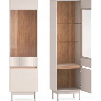 Knihovna Kremová vitrína 193 x 55 x 40 cm Konsimo Nalia