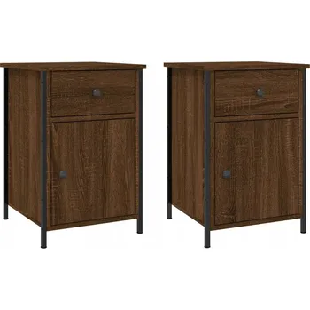 Noční stolek Noční stolek z materiálu na bázi dřeva, hnědý dub, 40x42x60 cm