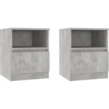 Noční stolek Noční stolek se zásuvkou a policí, betonu šedý, 40x40x50 cm