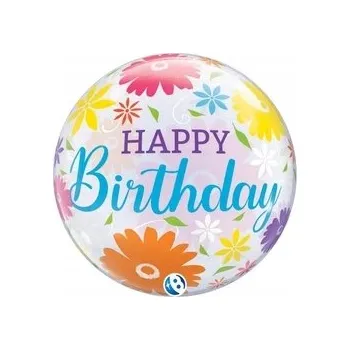Balónek Balón Takara BUBBLE BALLOON Narozeninové Květiny & Filigrán, 56 cm