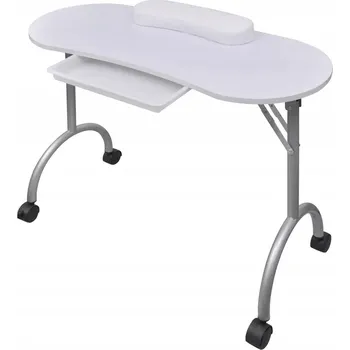Konferenční stolek Skládací stolek na manikúru s polštářkem, bílý, 90 x 37 x 68 cm