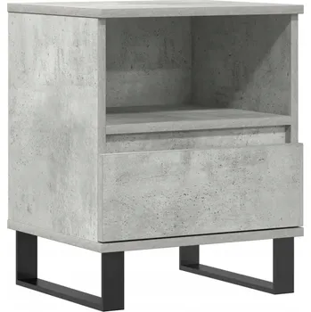 Noční stolek Noční stolek z dřevěného materiálu, šedý betonu, 40x35x50 cm