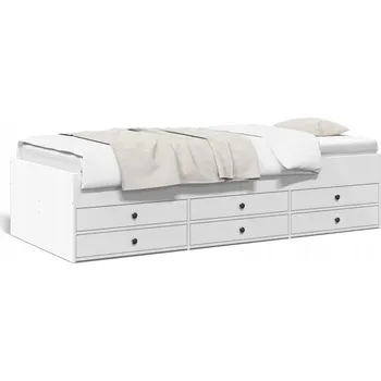 Pohovka Rozkládací pohovka s úložným prostorem a 6 zásuvkami, 193 x 78 x 45,5 cm, bílá