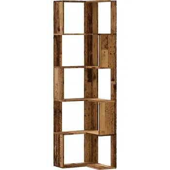 police Rohová police 5-úrovňová, materiál na bázi dřeva, 50x50x179 cm