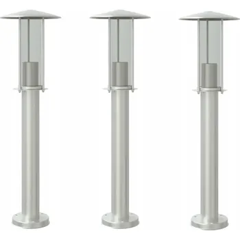 Stojací lampa Stojací zahradní lampa IP44 z nerezové oceli, stříbrná, 13x13x60 cm
