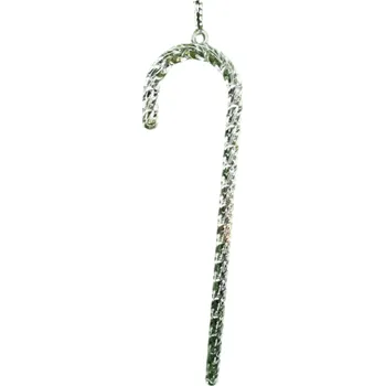 Vánoční dekorace Sada 5 ks plastových průhledných dekorací na vánoční stromek ve tvaru hůlky 13,8 x 3,8 cm