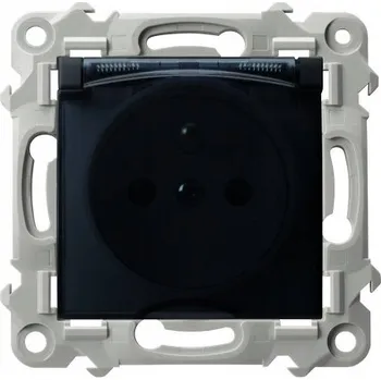 Elektrická zásuvka HERMETICKÁ ZÁSUVKA IP44 S UZEMNĚNÍM OSPEL ŠAFÍR GPH-1ZZ/m/33/d ČERNÁ