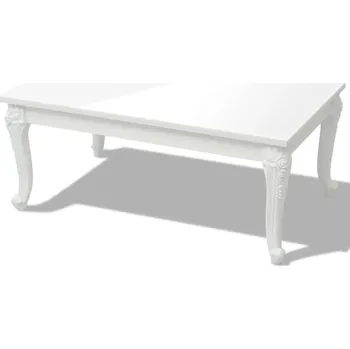 Konferenční stolek Konferenční stolek, bílý lesk, MDF, plast, 100x60x42 cm