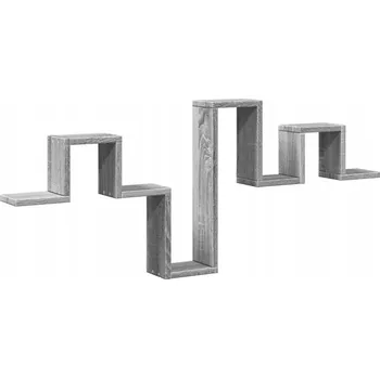 police Nástěnná police na knihy, dřevotříska, šedý dub Sonoma,