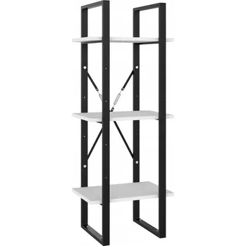 Knihovna Regál na knihy industriální, bílý, dřevěný, 40x30x105 cm