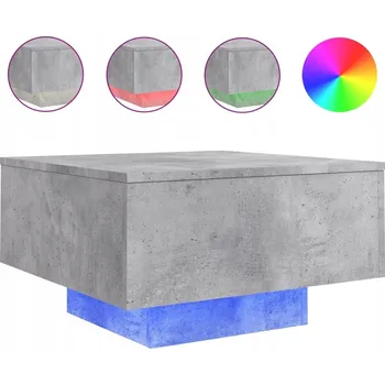 Konferenční stolek LED konferenční stolek z dřevěného kompozitu, šedá betonu, 55x55x31 cm