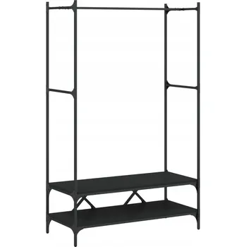 Věšák Volně stojící věšák na oblečení s policemi, černý, 100x45x162,5 cm