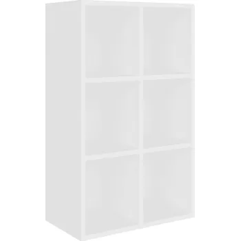 Knihovna Regál na knihy se 6 přihrádkami 66x30x98 cm bílý