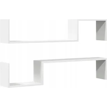 police Stylová nástěnná police, dřevěná, bílá, 100x15x20 cm