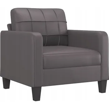 Křeslo Relaxační křeslo v moderním stylu, umělá kůže, šedé, 78x77x80 cm
