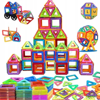 ostatní stavebnice Sada magnetických stavebnic, vzdělávacích STAVEBNICE 120 dílků, velké 3D panely