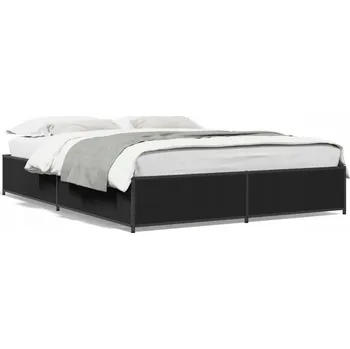 Postel Dvojlůžková postel s dekorem dřeva G02V 120x200 černá