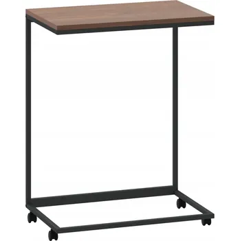 Konferenční stolek Odkládací stolek C s deskou z materiálu na bázi dřeva a železným rámem, černo-hnědý, 55 cm