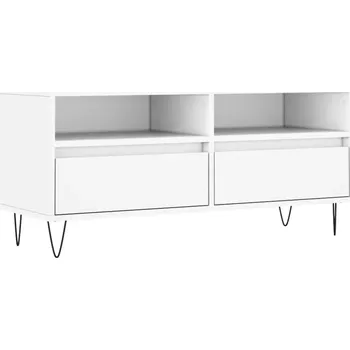 Televizní stolek TV stolek z materiálu na bázi dřeva, 100x34,5x44,5 cm, bílý