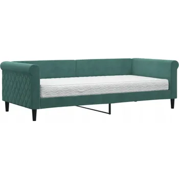 Pohovka Tmavě zelená pohovka s funkcí spaní 229 x 100 x 68 cm, matrace 90 x 200 cm