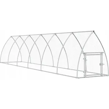 Zahradní klec pro kuřata, pozinkovaná ocel, 600 x 105 x 120 cm, stříbrná