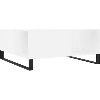 Konferenční stolek Konferenční stolek s deskou z materiálu na bázi dřeva a kovovými nohami, bílý, 80x80x3 cm