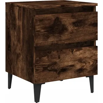 Noční stolek Noční stolek se 2 zásuvkami, kouřový dub, 40x35x50 cm