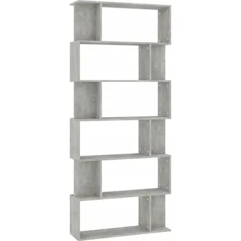 Knihovna Regál na knihy s 18 přihrádkami, šedá betonu, 80x24x192 cm