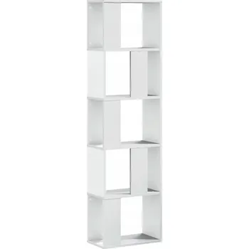 Knihovna Knihovna s přihrádkami, dřevotříska, bílá, 45x23,5x162,5 cm