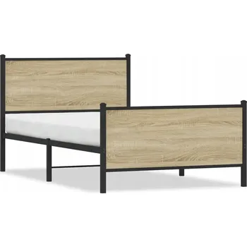 Postel Kovový rám postele dub sonoma 196 x 105 x 91,5 cm