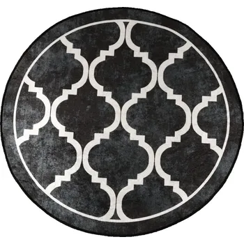 Koberec Koberec sametový protiskluzový černo-bílý, 120 cm, 1000 g/m2