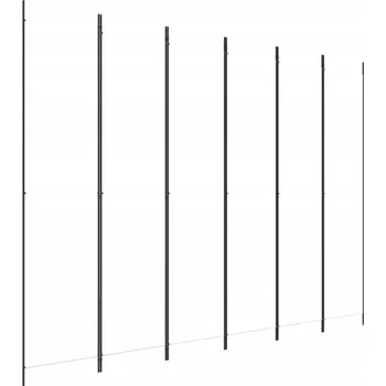 Paraván 6dílná skládací Paraván , bílá textil , 300x220 cm