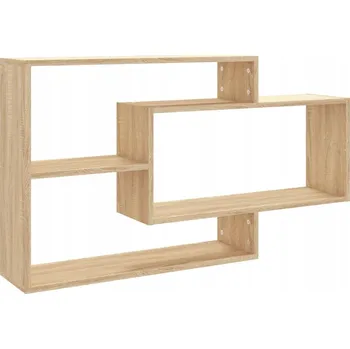 Knihovna Sada nástěnných Polic se 3 přihrádkami, dub Sonoma, 104x20x58,5 cm