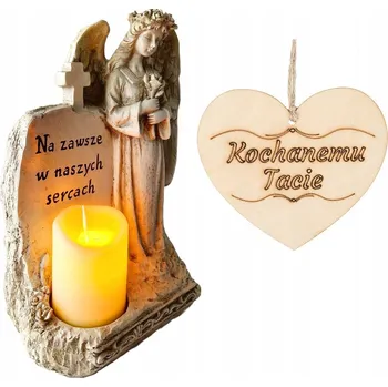 Svíčka HŘBITOVNÍ SVÍČKA PRO TÁTU ANDĚLA SVÍČKA HŘBITOVNÍ SVÍČKA Anděl strážný S LED SVÍČKA NA HROB