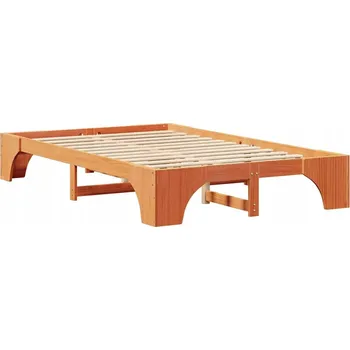 Postel Rám postele borovice 207 x 127 x 30 cm, barva voskovaná hnědá