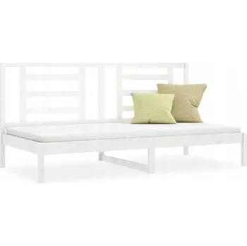 Postel Bílá denní postel z masivního borovicového dřeva 205,5 x 96 x 100 cm