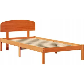 Postel Rám postele 80 x 200 cm z masivního borovicového dřeva, hnědý