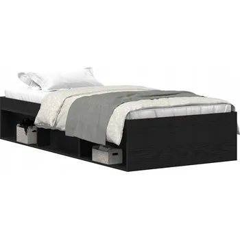 Postel Rám postele z černého dubu 193 x 93 x 35 cm, s úložným prostorem