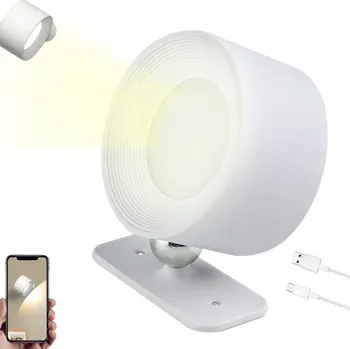 Nástěnné svítidlo Nástěnná lampa s USB portem a regulací jasu, 3 režimy barev LED