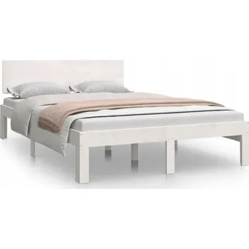Postel Bílý dřevěný rám postele 120x190 cm z masivního borovicového dřeva