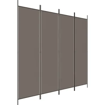 Paraván Paraván s antracitovou látkou, 200 x 220 cm, 4 panely 46,5 x 198 cm