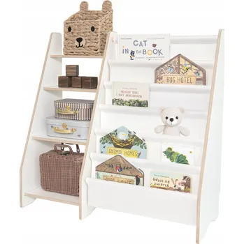 Knihovna Regál 2v1 na knihy a hračky pro děti, Regál na knihy MAMOI