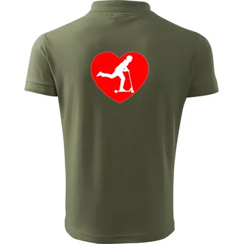 Pánská košile Koloběžka srdce - Polokošile pánská Pique Polo 203 - S ( Khaki )