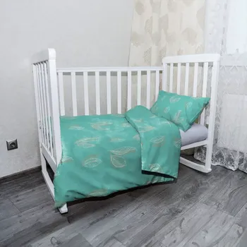 Povlečení Sablio Mikroplyšové dětské povlečení do postýlky Peříčka - 120x90 / 40x60