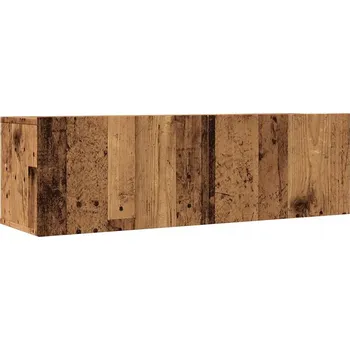 Televizní stolek TV stolek závěsný, montáž na zeď, staré dřevo, 100x30x30 cm