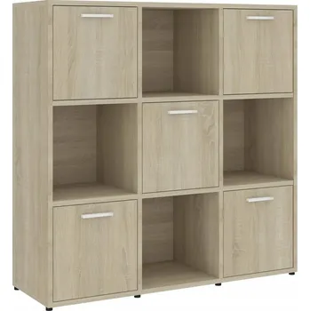 Knihovna Regál na knihy s 9 přihrádkami, dub sonoma, 90 x 30 x 90 cm