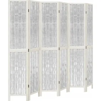 Paraván Paraván do interiéru z vrbových větviček a dřeva paulovnie, bílý, 210-215 cm